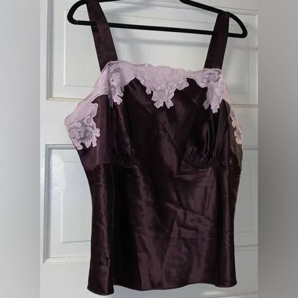 Lane Bryant Tops - NWT LANE BRYANT 18 Preppy Satin Lace Trim Cami Top